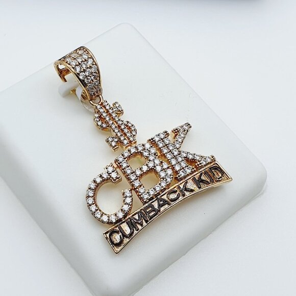 "14K Gold Plated Cubic Zircon Pendant, INUS1BR223 - Picture 6 of 9